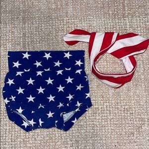 Baby 4th of July bloomers and bow